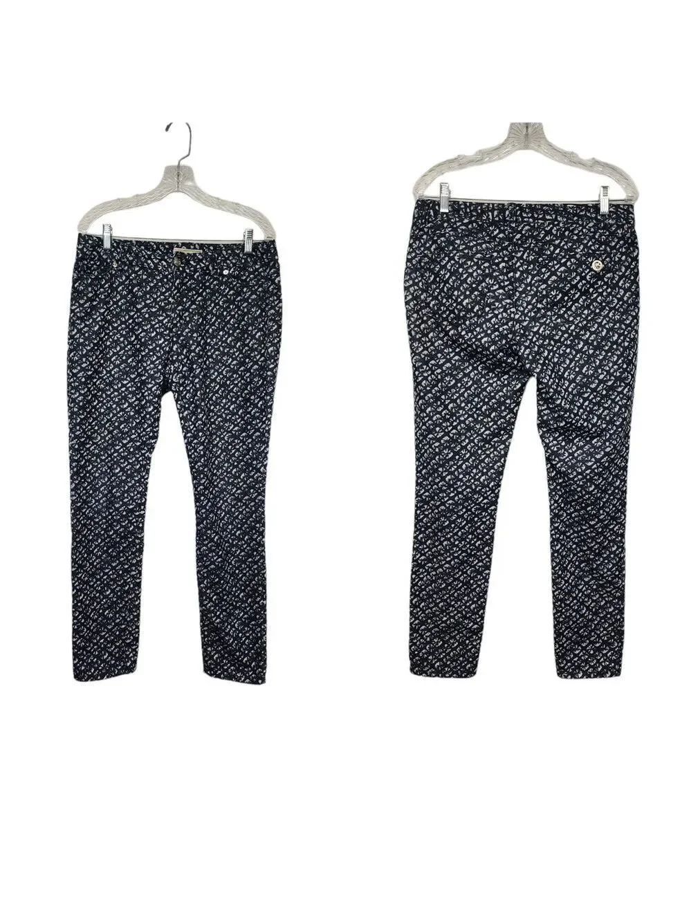 Michael Kors Blue/White Floral Skinny Mid-Rise Denim Jeans Size 8